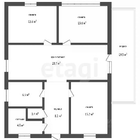 Продается 1-этажный дом, 108,8 м²