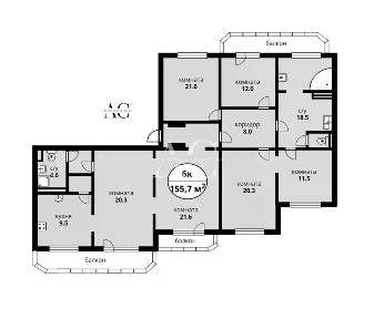 Продается многокомнатная квартира, 155,7 м²