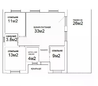 Продается 1-этажный дом, 105 м²