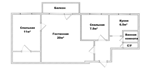 Продается 3-комн. квартира, 56 м²
