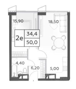 Продается 1-комн. квартира, 50 м²