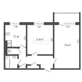 Продается 2-комн. квартира, 48,2 м²