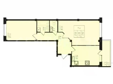 Продается 2-комн. квартира, 52,4 м²