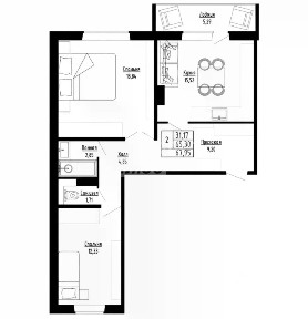 Продается 2-комн. квартира, 68 м²