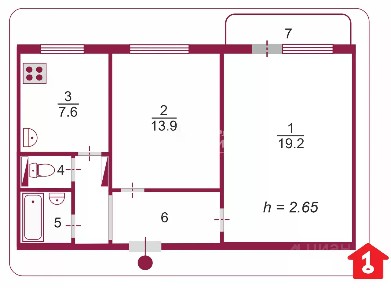 Продается 2-комн. квартира, 53,1 м²