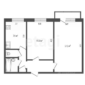 Продается 2-комн. квартира, 47 м²