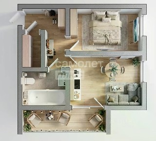 Продается 1-комн. квартира, 44,5 м²