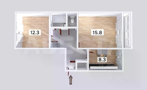 Продается 2-комн. квартира, 51,2 м²