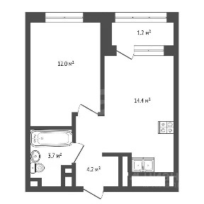 Продается 1-комн. квартира, 34,3 м²