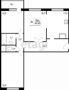 Сдается 3-комн. квартира, 79,3 м²