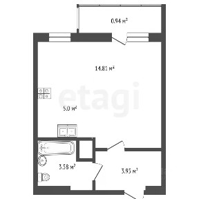 Продается студия, 27,3 м²