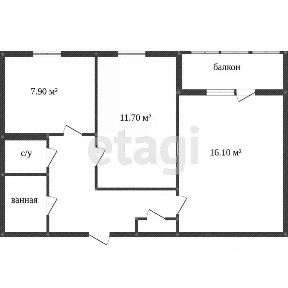 Продается 2-комн. квартира, 48,6 м²