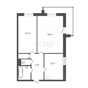 Продается 2-комн. квартира, 49,4 м²