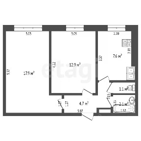 Продается 2-комн. квартира, 46,3 м²
