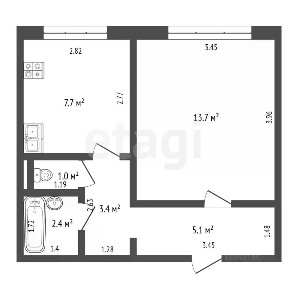 Продается 1-комн. квартира, 33,3 м²