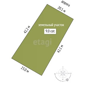 Продается участок, 9 сот.