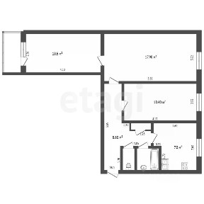 Продается 3-комн. квартира, 62 м²