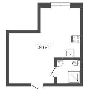 Продается студия, 25 м²