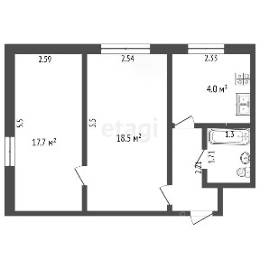 Продается 2-комн. квартира, 40,4 м²
