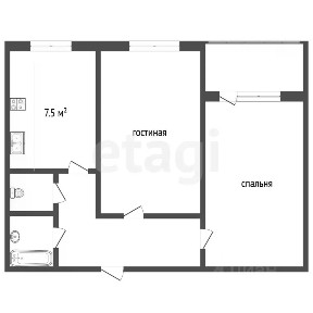 Продается 2-комн. квартира, 50,9 м²