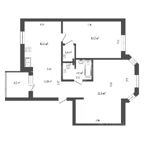 Продается 2-комн. квартира, 62,4 м²