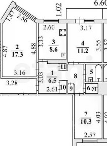 Продается 3-комн. квартира, 62,7 м²