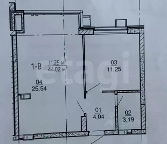 Продается 1-комн. квартира, 43,1 м²