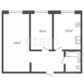 Продается 2-комн. квартира, 52,8 м²