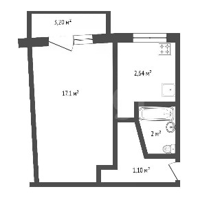 Продается 1-комн. квартира, 31,6 м²