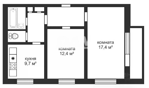Продается 2-комн. квартира, 50,9 м²