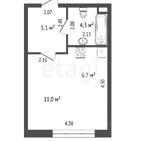 Продается студия, 27,1 м²