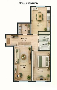 Продается 2-комн. квартира, 62,1 м²