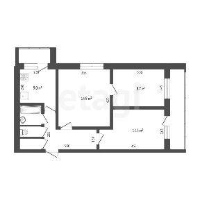 Продается 3-комн. квартира, 54 м²