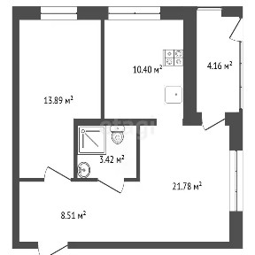 Продается 1-комн. квартира, 47,6 м²