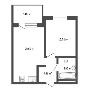 Продается 1-комн. квартира, 41,7 м²