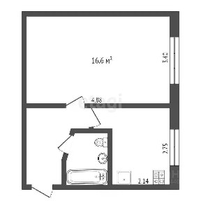 Продается 1-комн. квартира, 29,5 м²