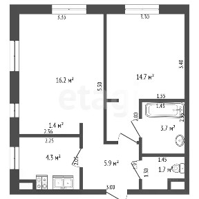 Продаются 2-комн. апартаменты, 47,9 м²