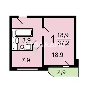 Продается 1-комн. квартира, 37,2 м²