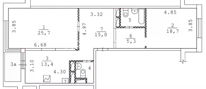 Продается 2-комн. квартира, 85,5 м²