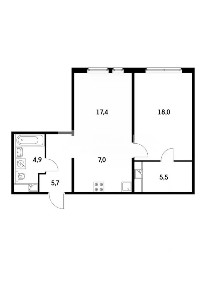 Продается 1-комн. квартира, 58,5 м²