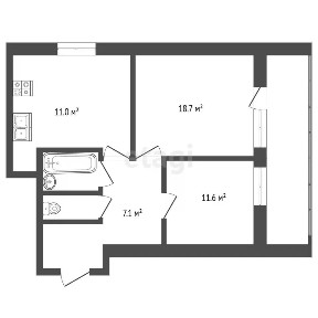 Продается 2-комн. квартира, 51 м²