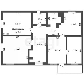 Продается 1-этажный дом, 102,9 м²