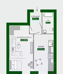 Продается 1-комн. квартира, 38,7 м²