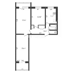 Продается 3-комн. квартира, 59,9 м²