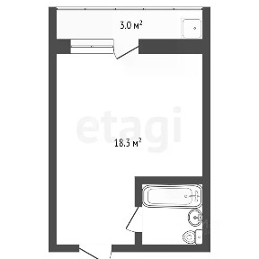 Продается студия, 18,3 м²