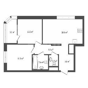 Продается 2-комн. квартира, 52,8 м²