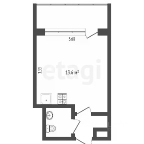 Продается студия, 21,5 м²