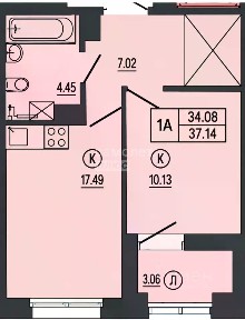 Продается 1-комн. квартира, 37,1 м²