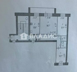 Продается 3-комн. квартира, 66,6 м²