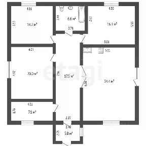 Продается 1-этажный дом, 121,1 м²